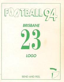 1994 Select AFL Stickers #23 Brisbane Bears Back